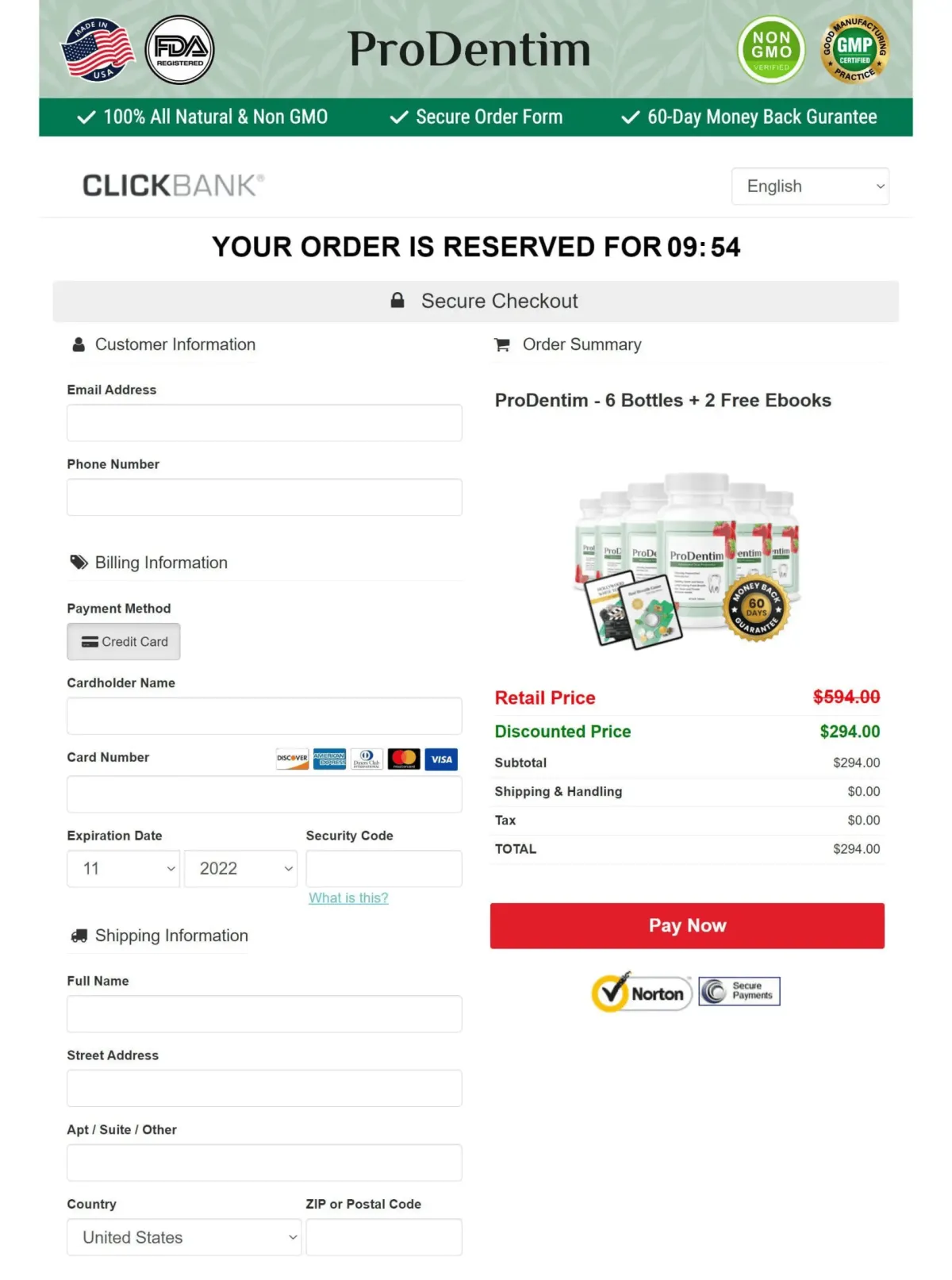 Prodentim Order Form